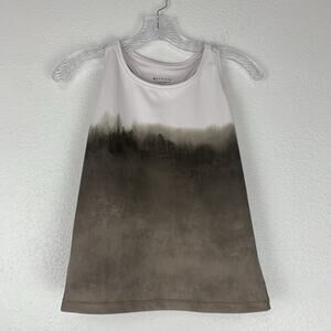 Athleta Shirt Womens 1X Tank Top Shanti‎ Watercolor Stripe Crop Mortar Mushroom